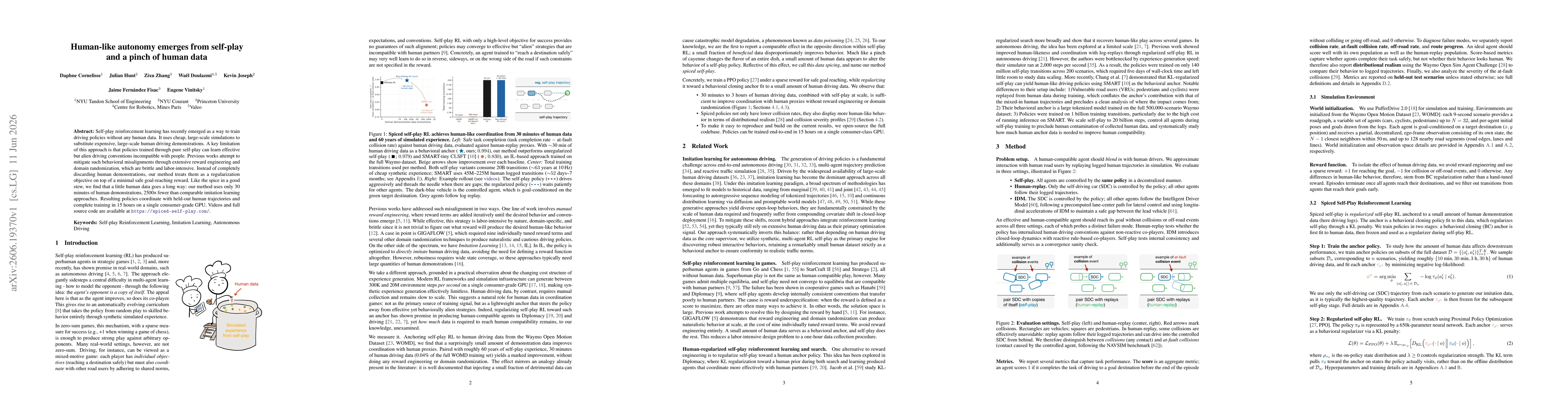 Thumbnail for Human-like autonomy emerges from self-play and a pinch of human data
