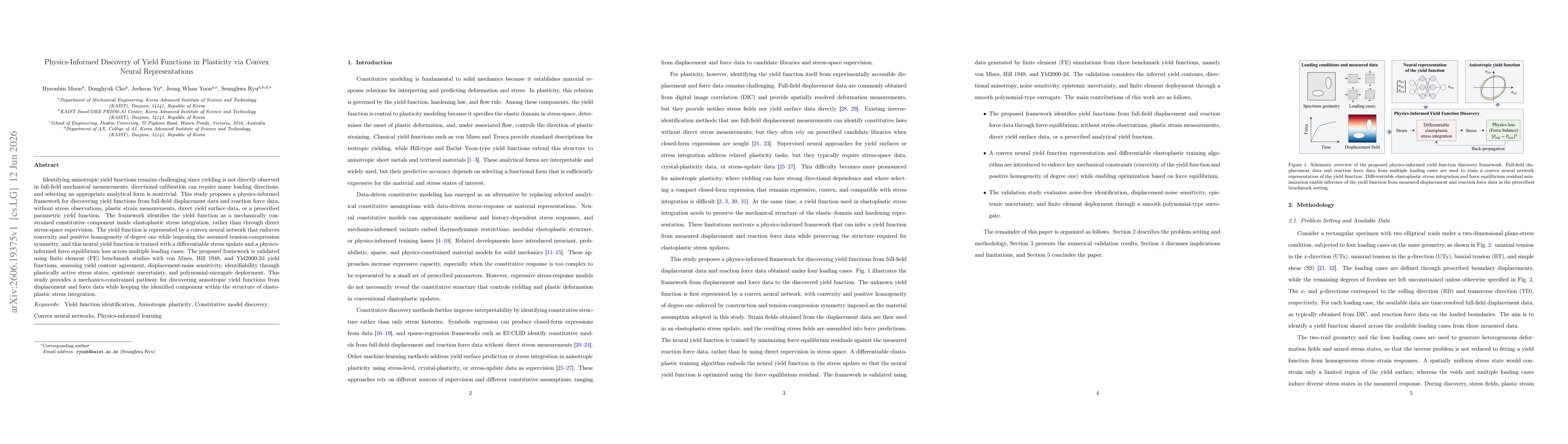 Thumbnail for Physics-Informed Discovery of Yield Functions in Plasticity via Convex Neural Representations