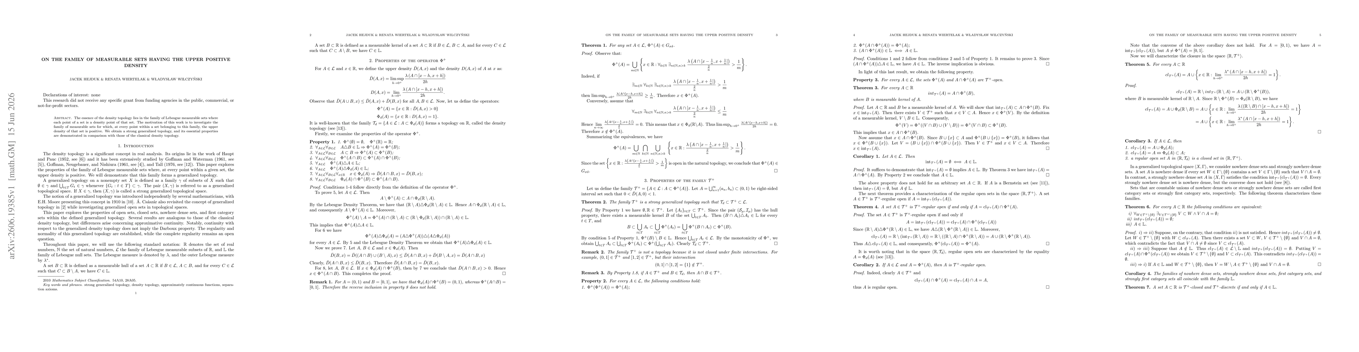 Thumbnail for On the family of measurable sets having the upper positive density