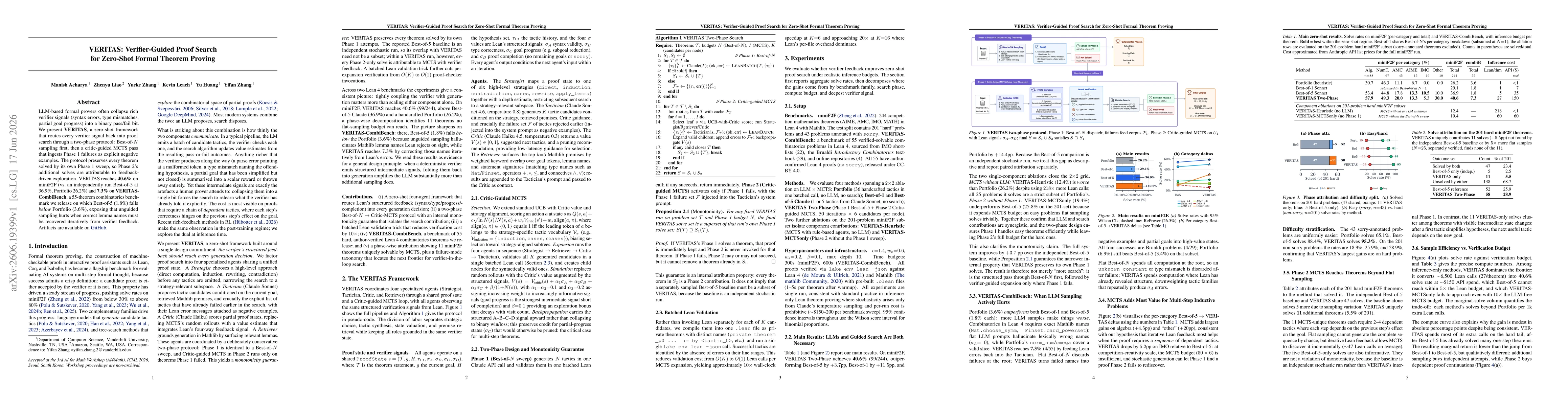Thumbnail for VERITAS: Verifier-Guided Proof Search for Zero-Shot Formal Theorem Proving
