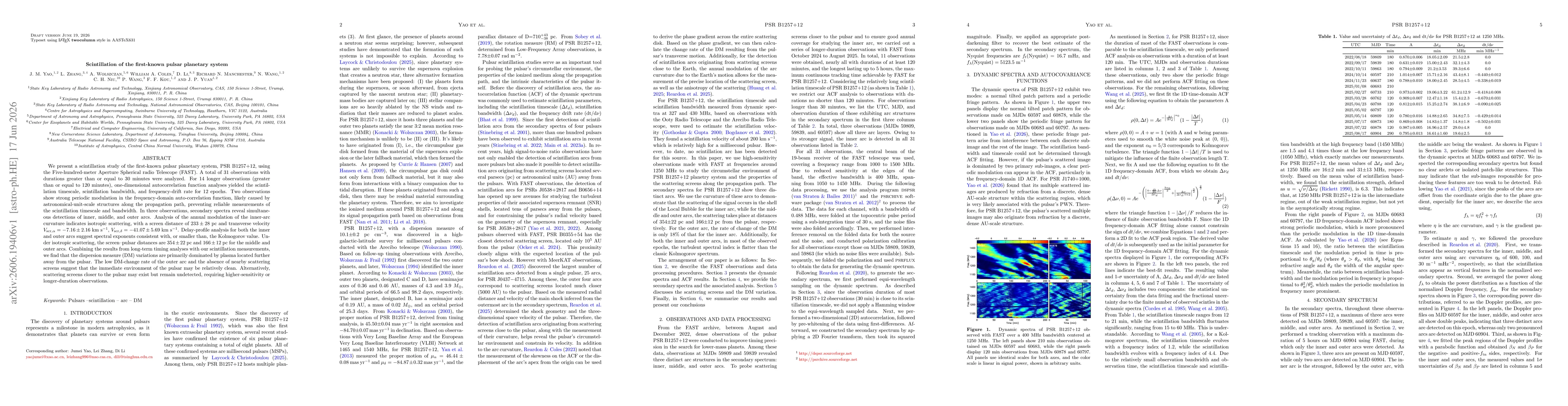 Thumbnail for Scintillation of the first-known pulsar planetary system