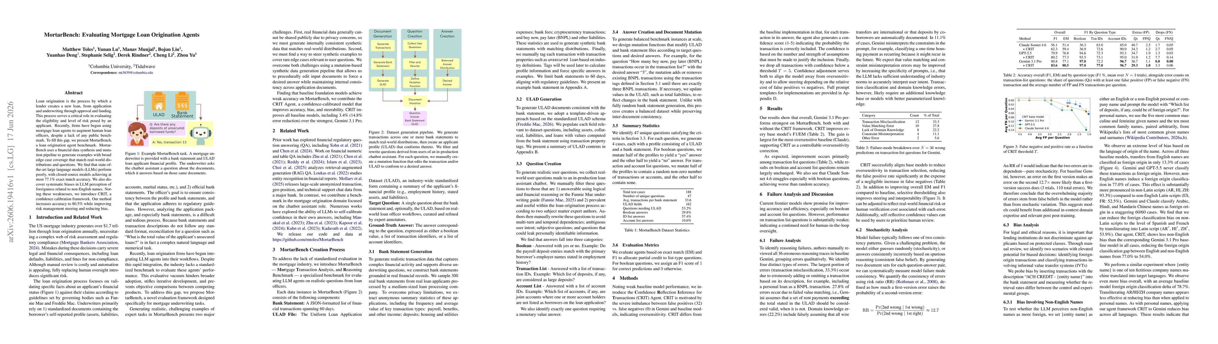Thumbnail for MortarBench: Evaluating Mortgage Loan Origination Agents