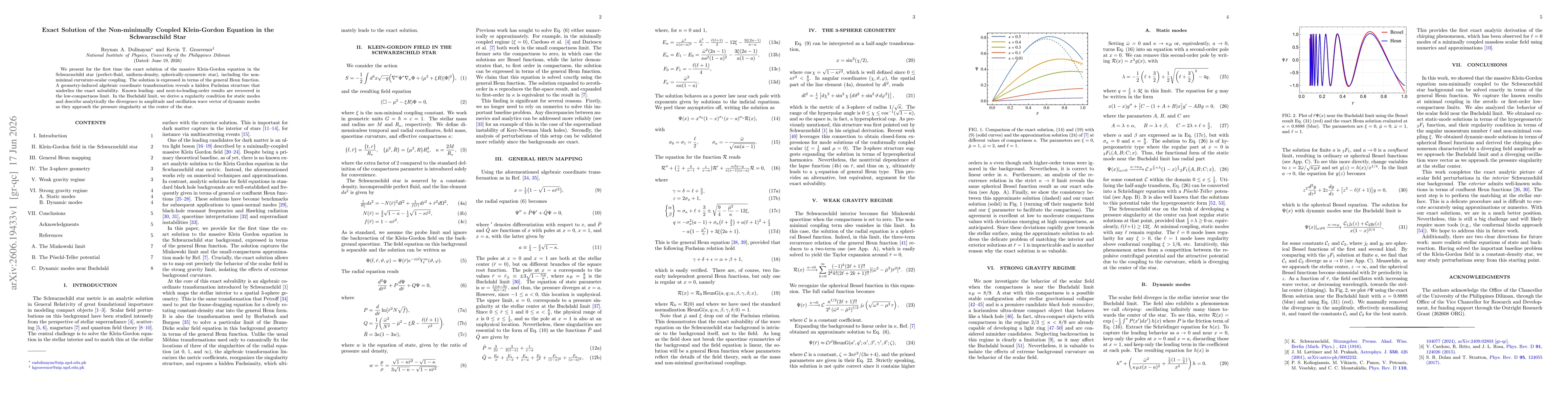 Thumbnail for Exact Solution of the Non-minimally Coupled Klein-Gordon Equation in the Schwarzschild Star