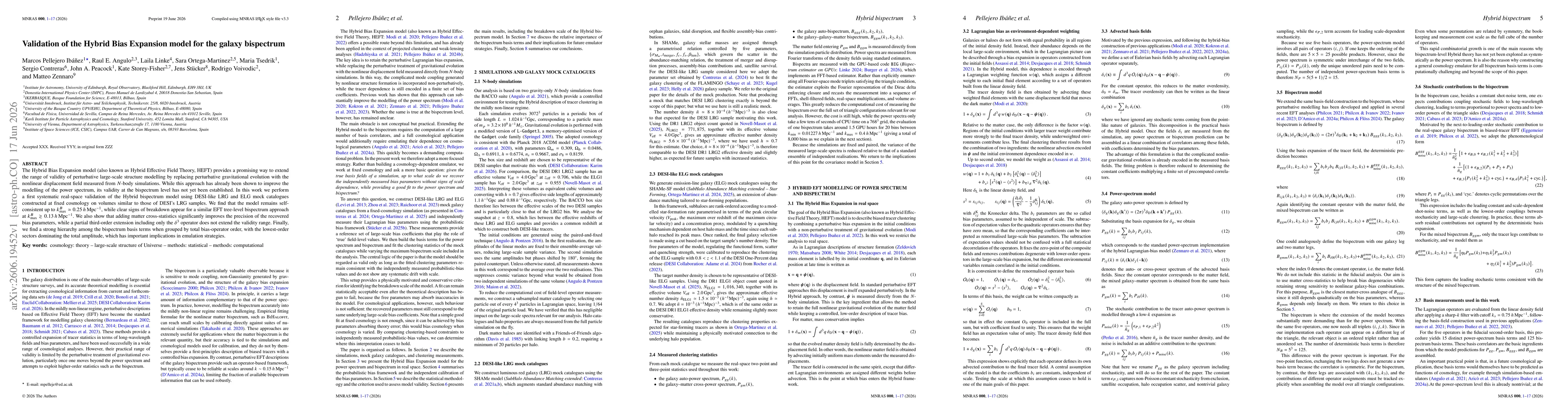 Thumbnail for Validation of the Hybrid Bias Expansion model for the galaxy bispectrum