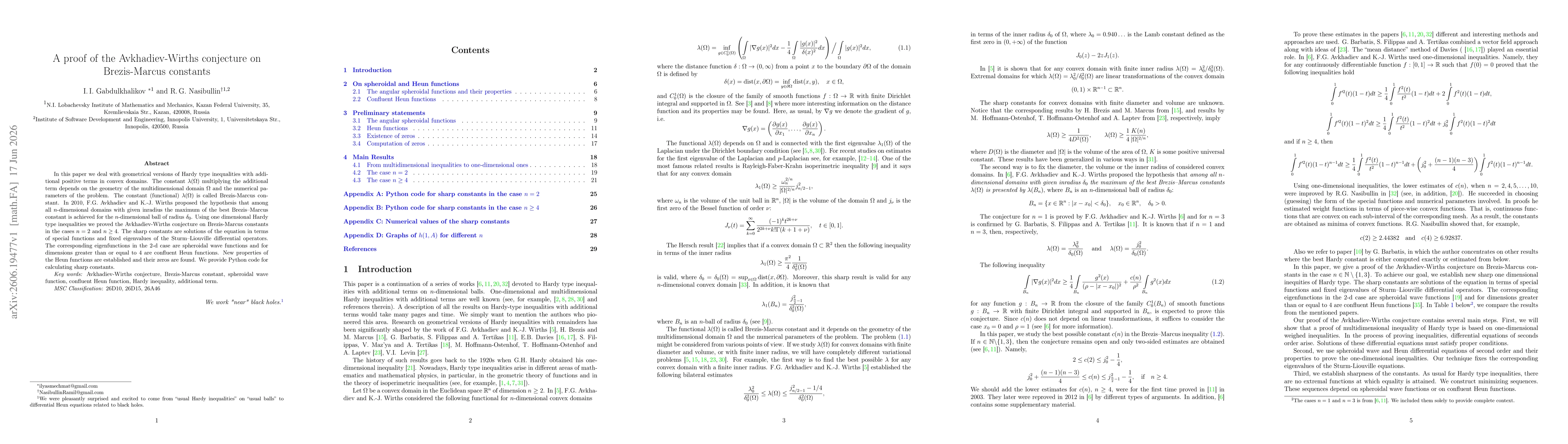 Thumbnail for A proof of the Avkhadiev-Wirths conjecture on Brezis-Marcus constants