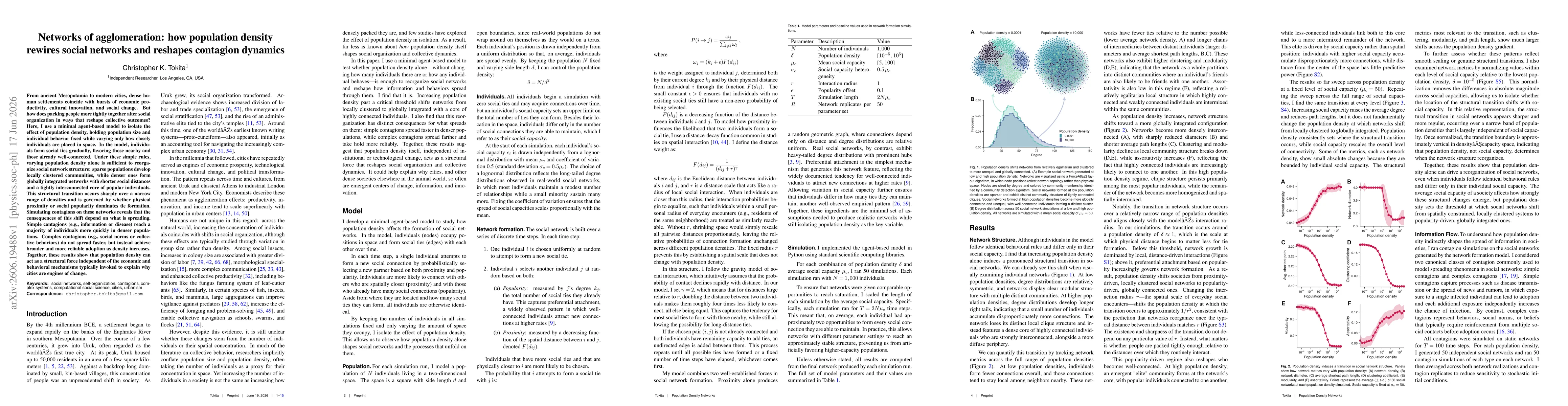 Thumbnail for Networks of agglomeration: how population density rewires social networks and reshapes contagion dynamics