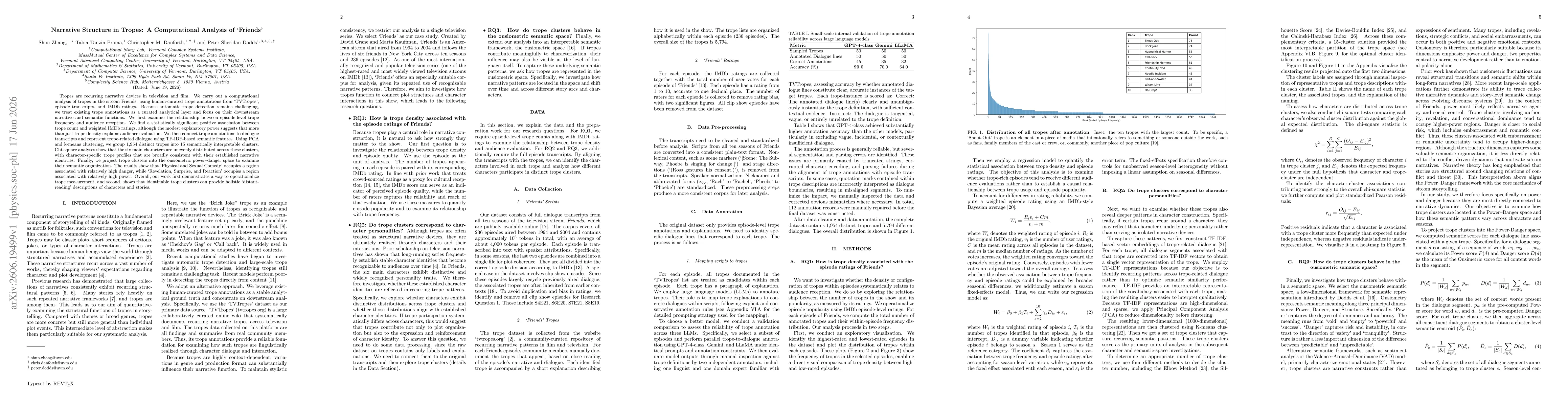 Thumbnail for Narrative Structure in Tropes: A Computational Analysis of `Friends'