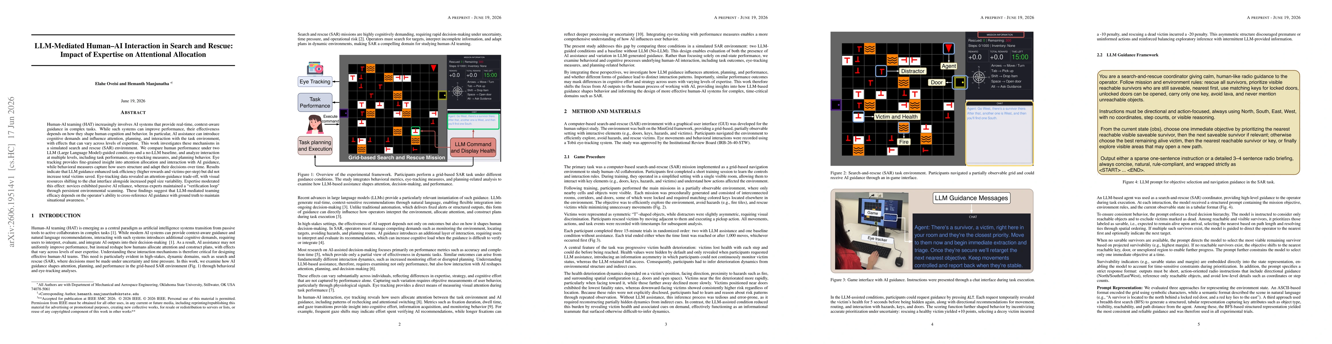 Thumbnail for LLM-Mediated Human-AI Interaction in Search and Rescue: Impact of Expertise on Attentional Allocation