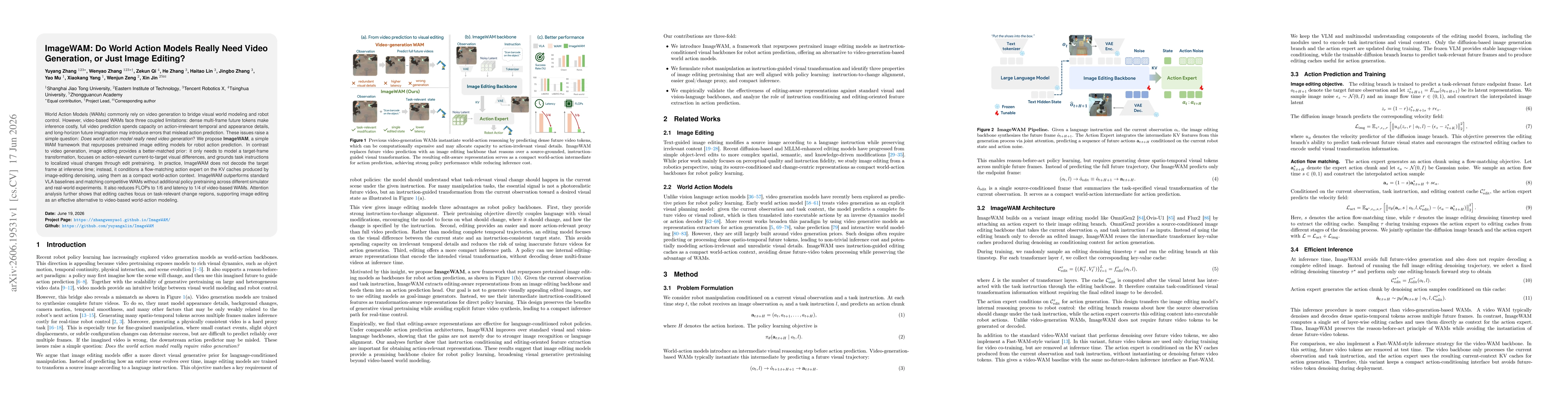 Thumbnail for ImageWAM: Do World Action Models Really Need Video Generation, or Just Image Editing?