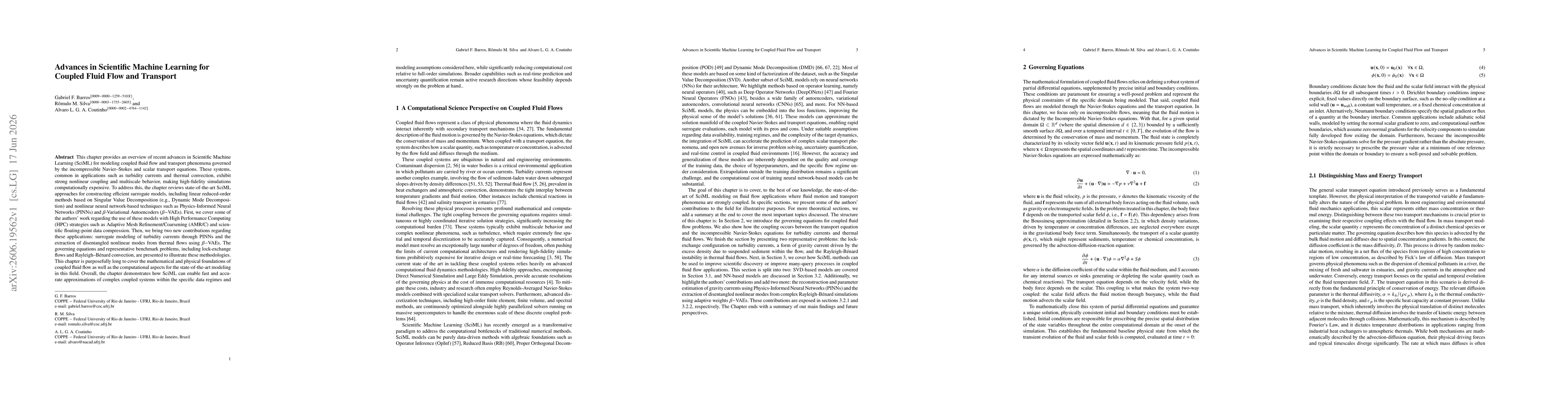 Thumbnail for Advances in Scientific Machine Learning for Coupled Fluid Flow and Transport