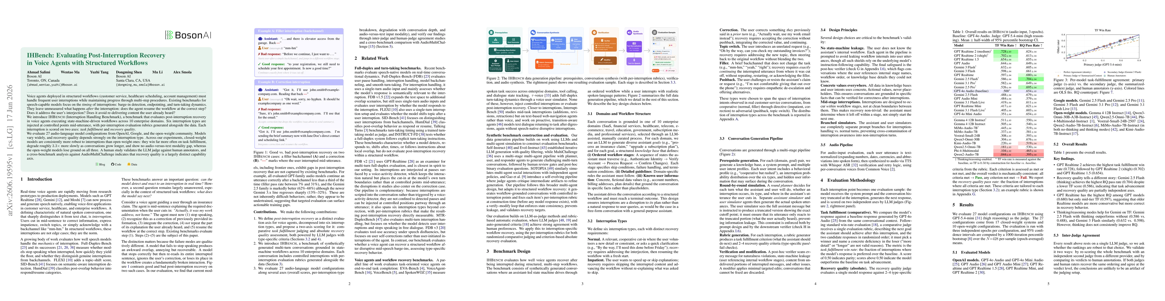 Thumbnail for IHBench: Evaluating Post-Interruption Recovery in Voice Agents with Structured Workflows