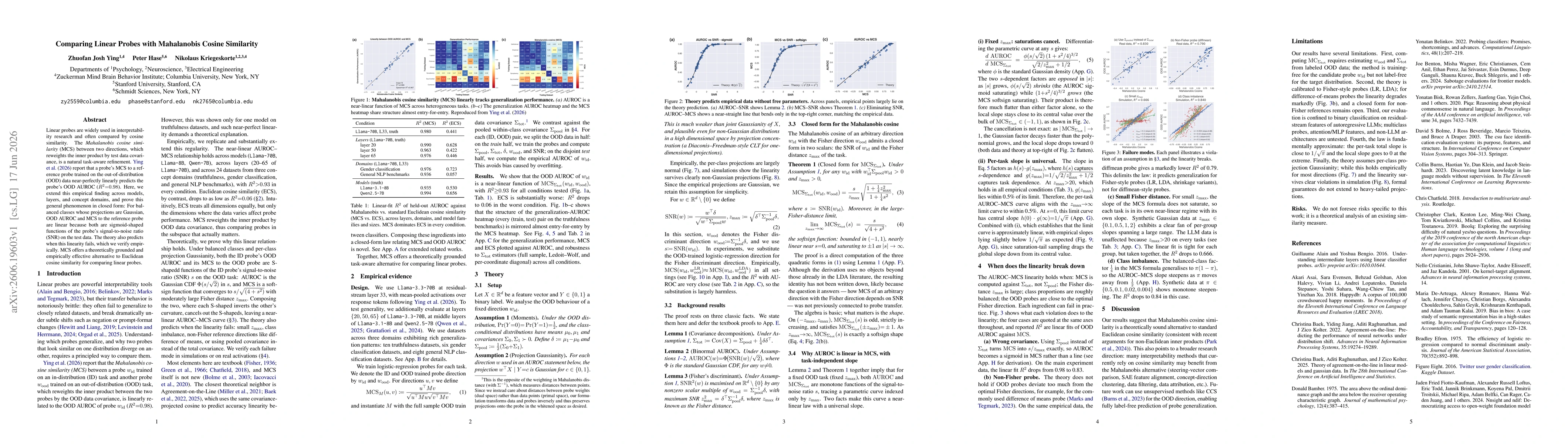 Thumbnail for Comparing Linear Probes with Mahalanobis Cosine Similarity