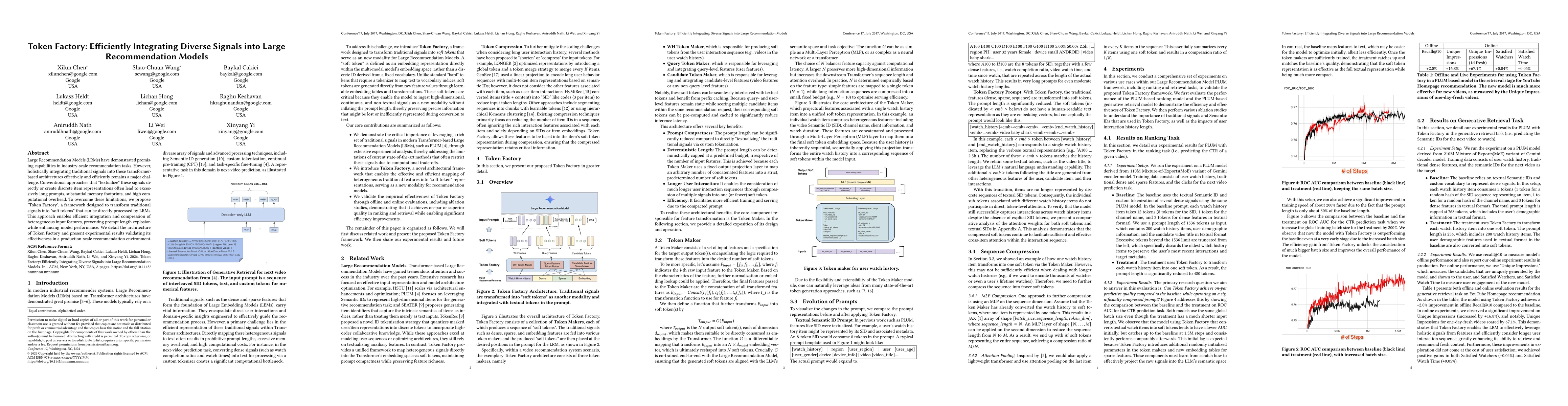 Thumbnail for Token Factory: Efficiently Integrating Diverse Signals into Large Recommendation Models