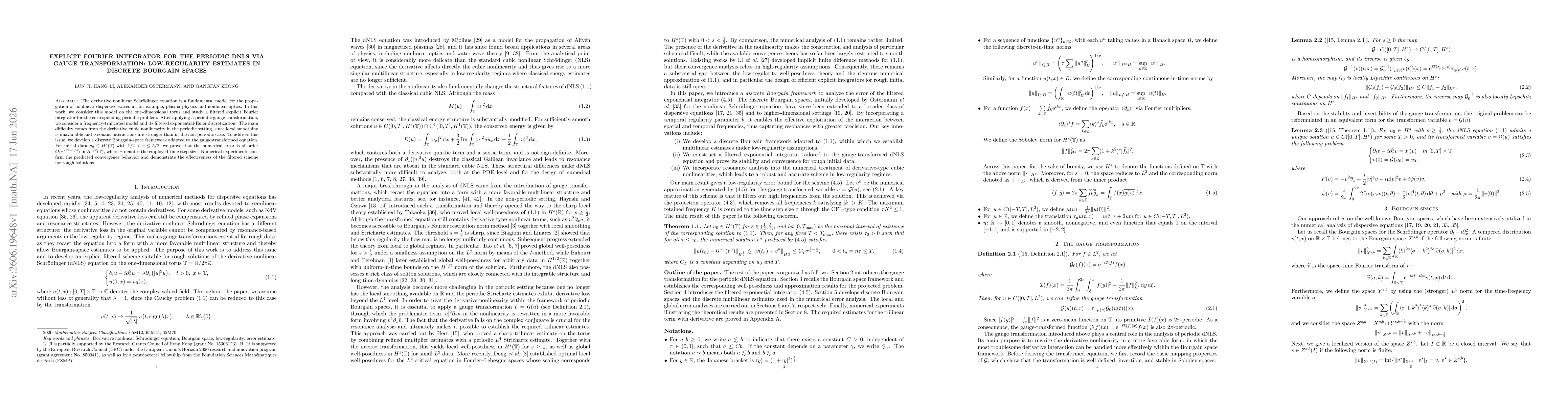 Thumbnail for Explicit Fourier Integrator for the Periodic dNLS via Gauge Transformation: Low-Regularity Estimates in Discrete Bourgain Spaces