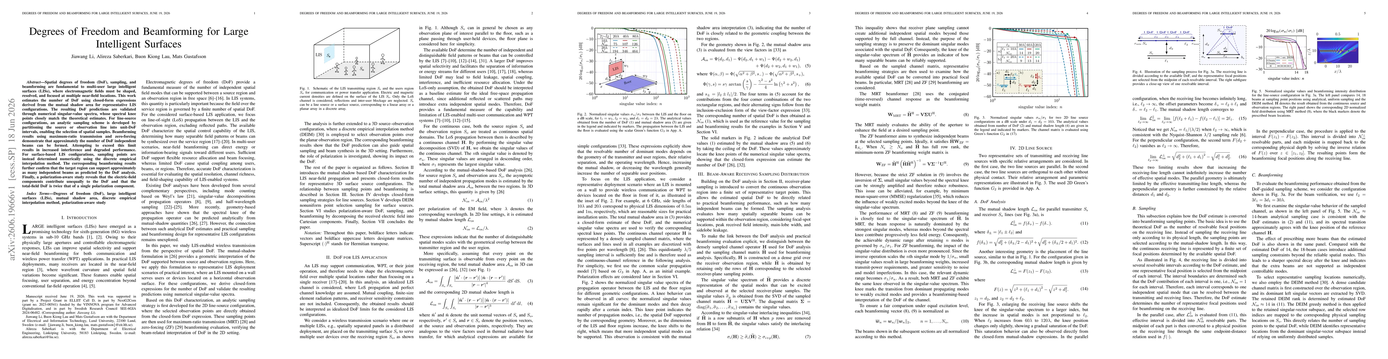 Thumbnail for Degrees of Freedom and Beamforming for Large Intelligent Surfaces