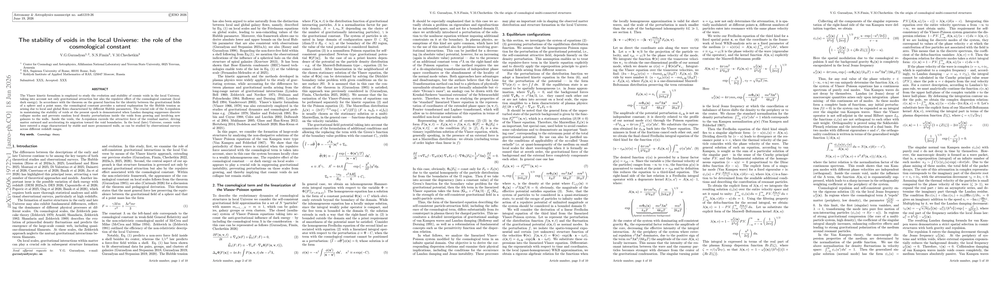 Thumbnail for The stability of voids in the local Universe: the role of the cosmological constant