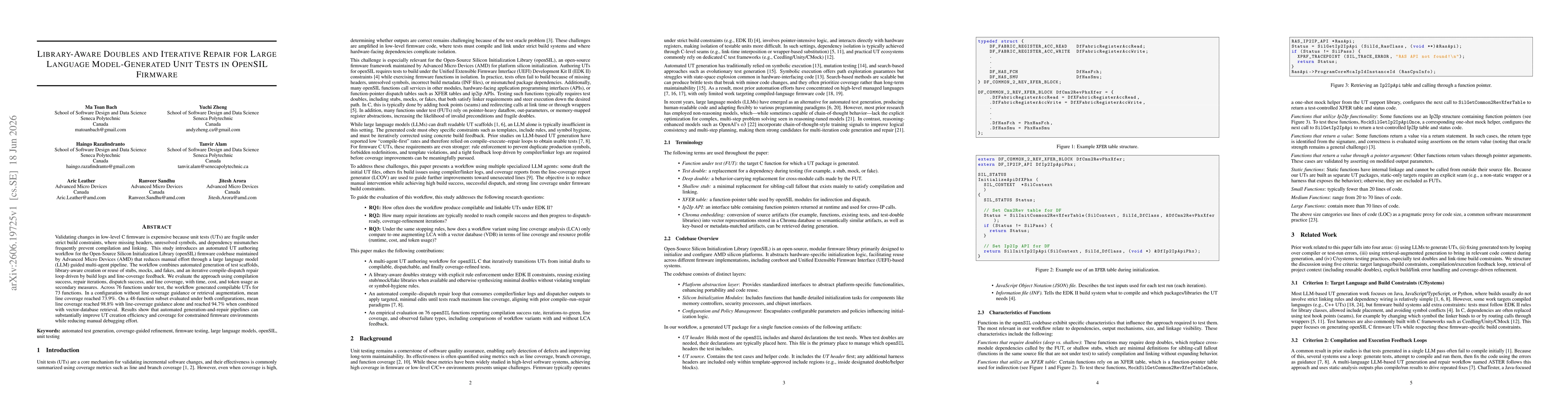 Thumbnail for Library-Aware Doubles and Iterative Repair for Large Language Model-Generated Unit Tests in OpenSIL Firmware