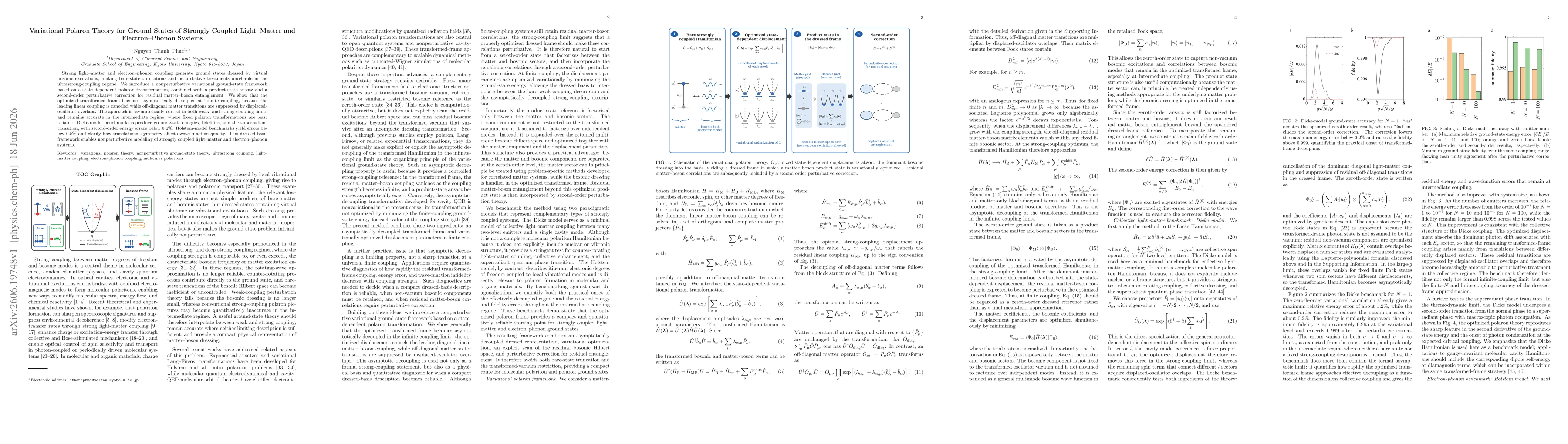 Thumbnail for Variational Polaron Theory for Ground States of Strongly Coupled Light-Matter and Electron-Phonon Systems