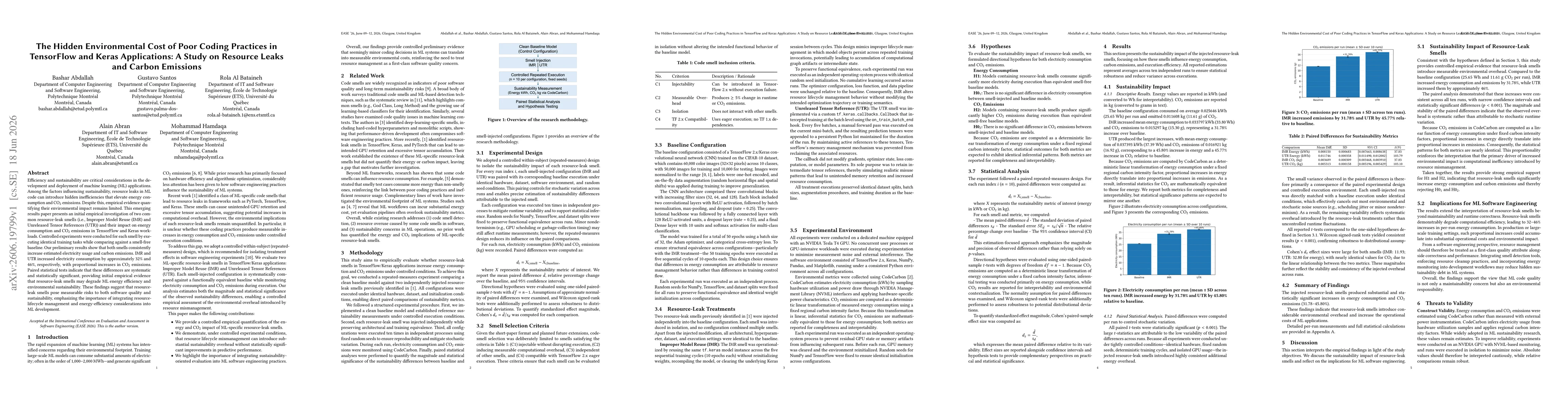 Thumbnail for The Hidden Environmental Cost of Poor Coding Practices in TensorFlow and Keras Applications: A Study on Resource Leaks and Carbon Emissions