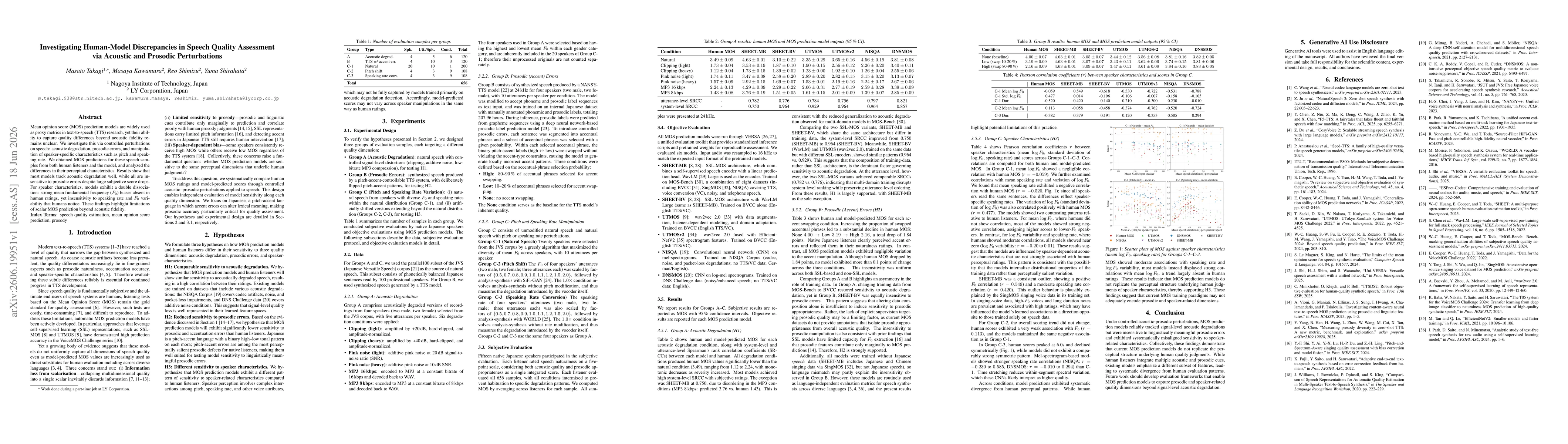 Thumbnail for Investigating Human-Model Discrepancies in Speech Quality Assessment via Acoustic and Prosodic Perturbations