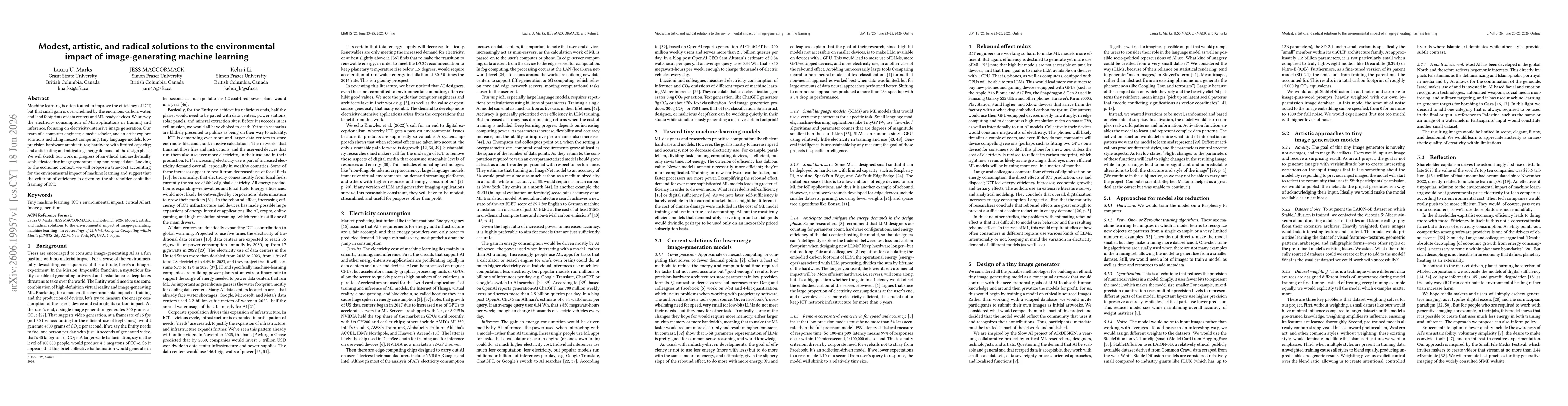 Thumbnail for Modest, artistic, and radical solutions to the environmental impact of image-generating machine learning
