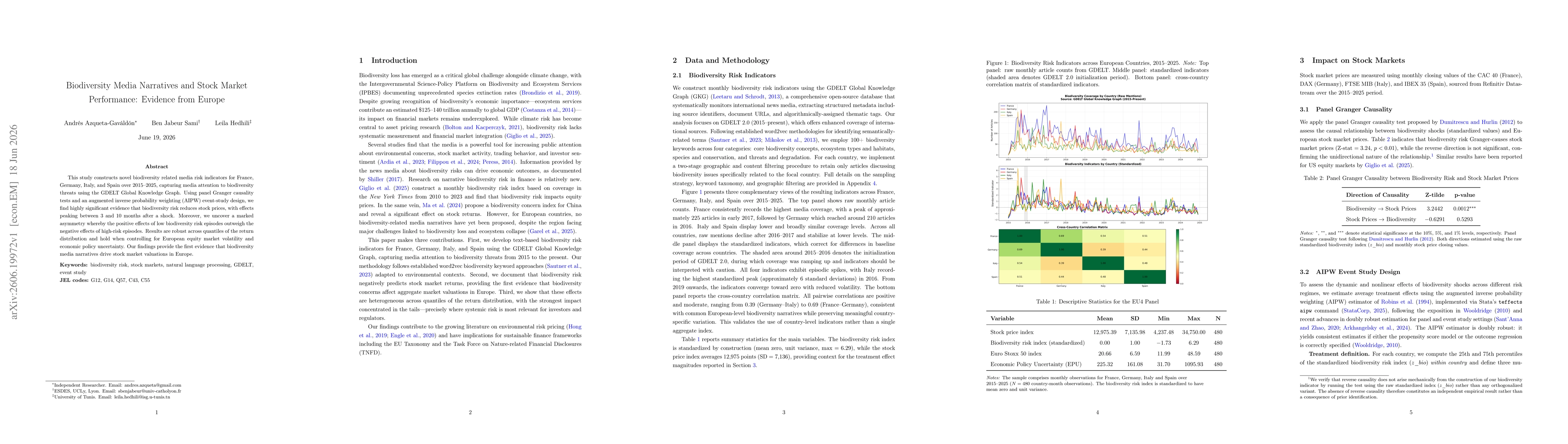 Thumbnail for Biodiversity Media Narratives and Stock Market Performance: Evidence from Europe
