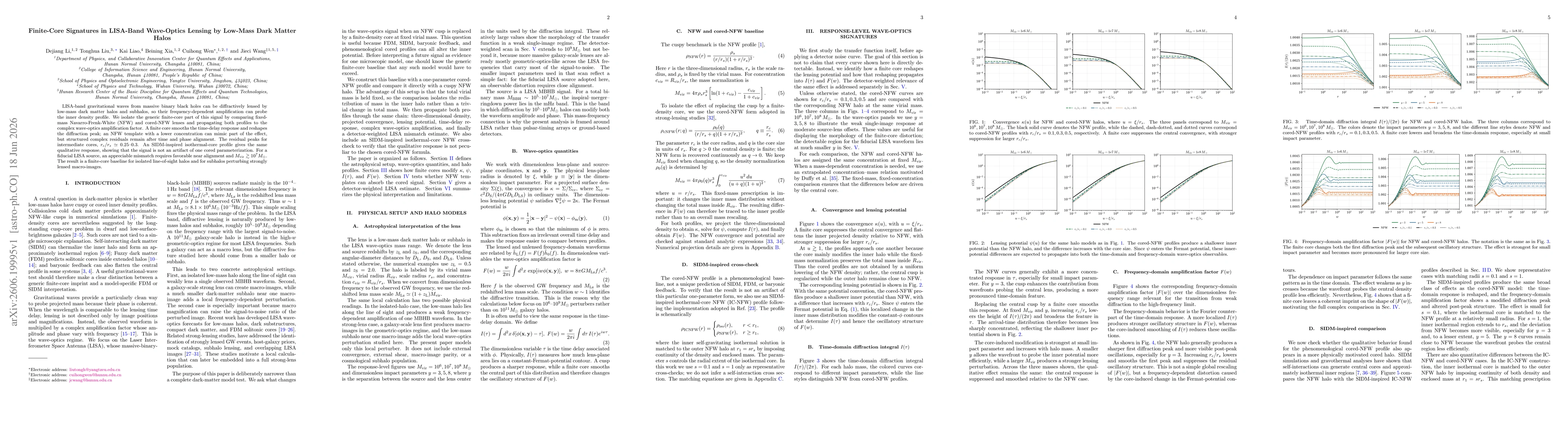 Thumbnail for Finite-Core Signatures in LISA-Band Wave-Optics Lensing by Low-Mass Dark Matter Halos