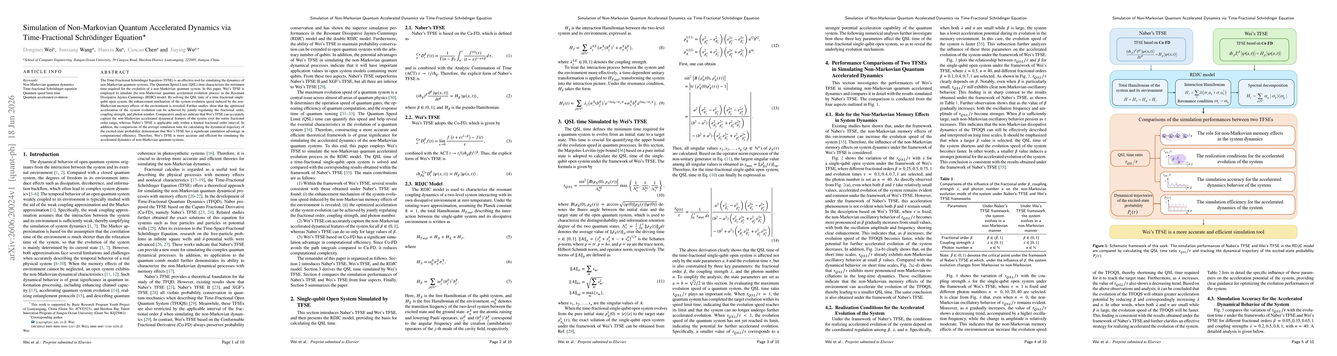 Thumbnail for Simulation of Non-Markovian Quantum Accelerated Dynamics via Time-Fractional Schrödinger Equation