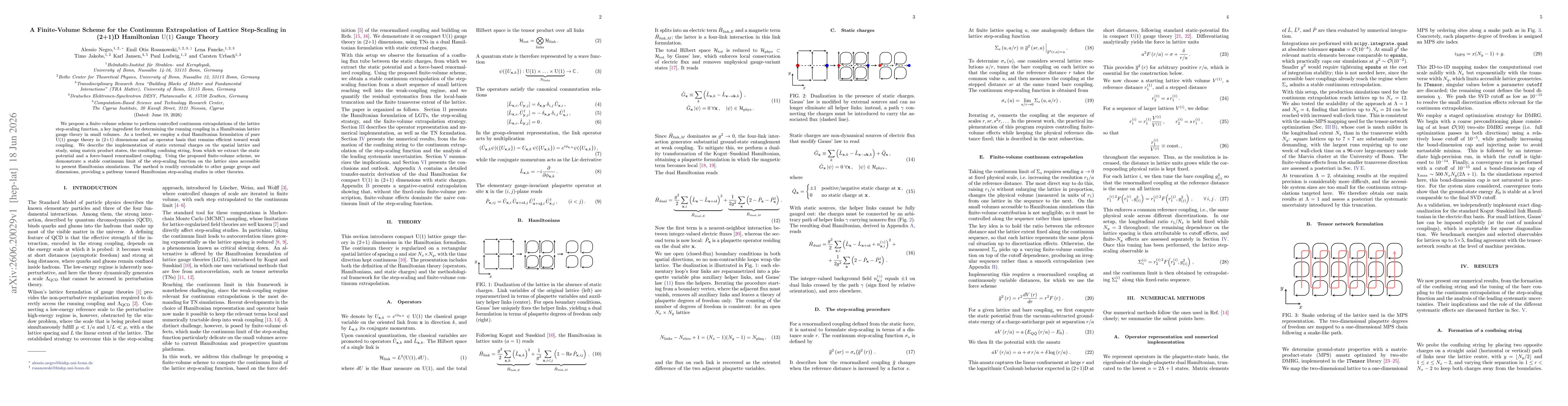 Thumbnail for A Finite-Volume Scheme for the Continuum Extrapolation of Lattice Step-Scaling in (2+1)D Hamiltonian U(1) Gauge Theory