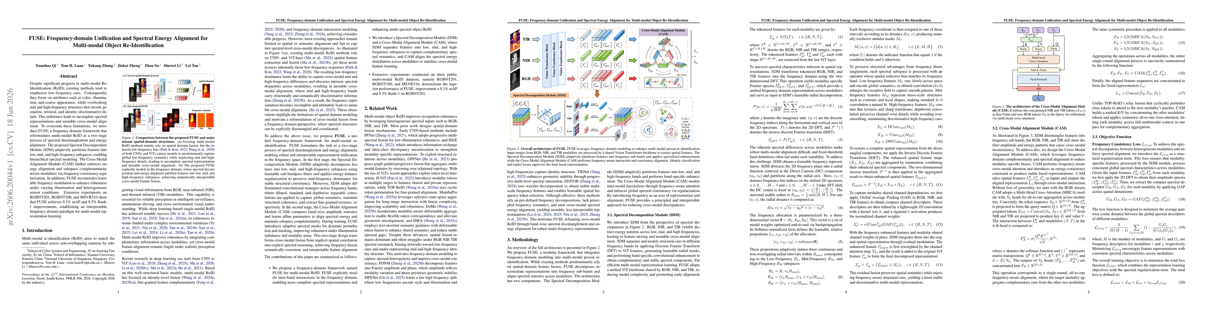Thumbnail for FUSE: Frequency-domain Unification and Spectral Energy Alignment for Multi-modal Object Re-Identification