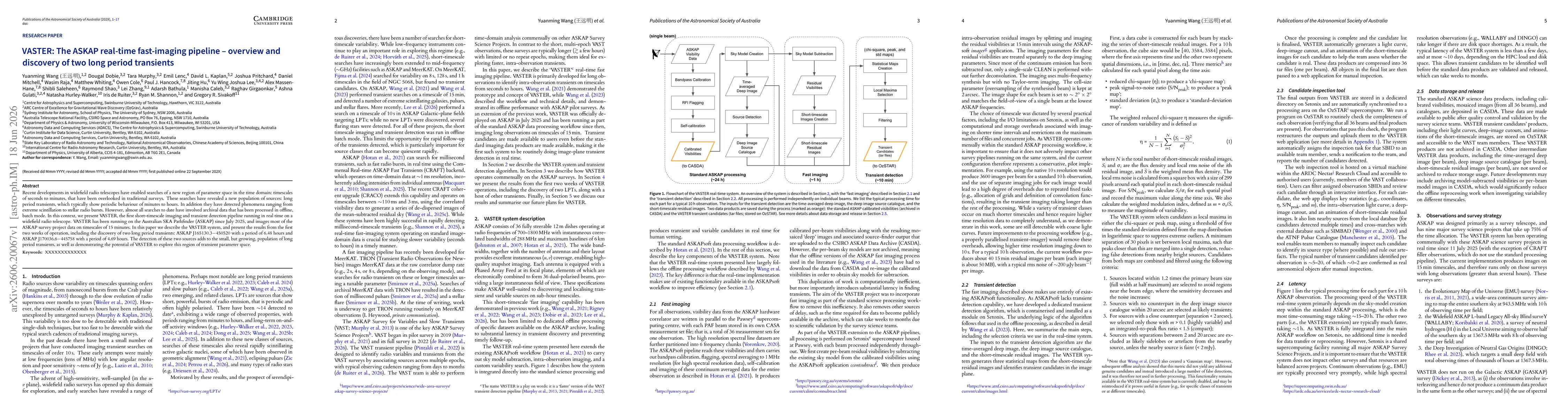 Thumbnail for VASTER: The ASKAP real-time fast-imaging pipeline -- overview and discovery of two long period transients