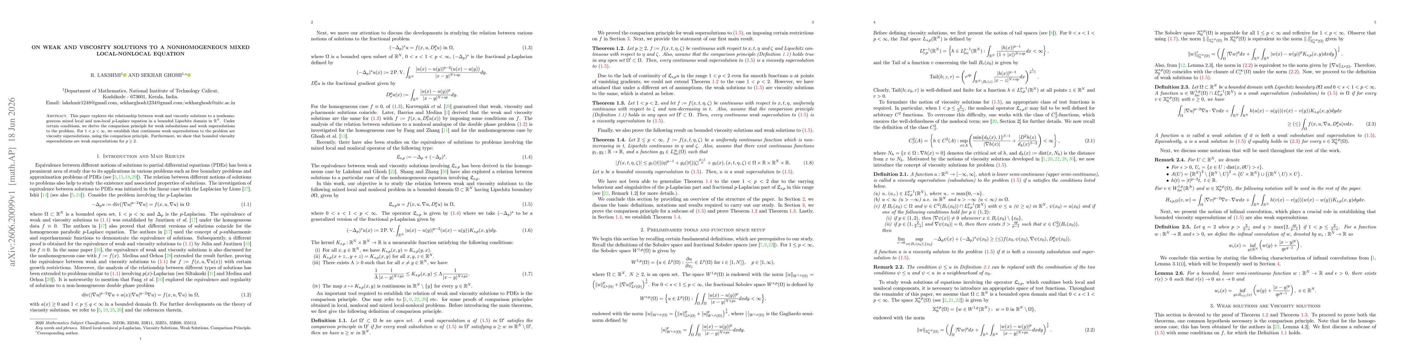 Thumbnail for On weak and viscosity solutions to a nonhomogeneous mixed local-nonlocal equation