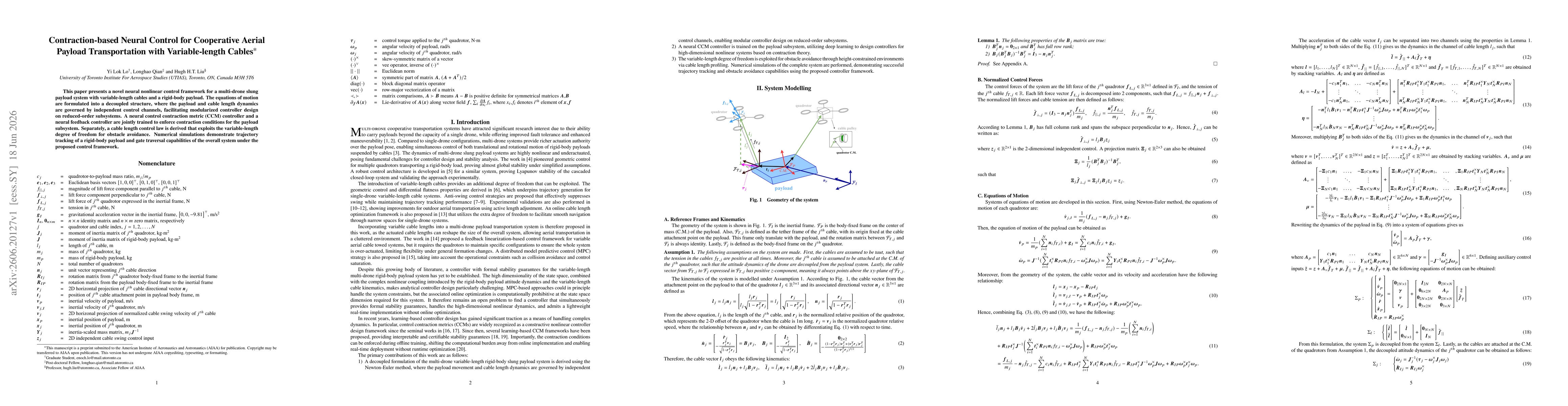 Thumbnail for Contraction-based Neural Control for Cooperative Aerial Payload Transportation with Variable-length Cables