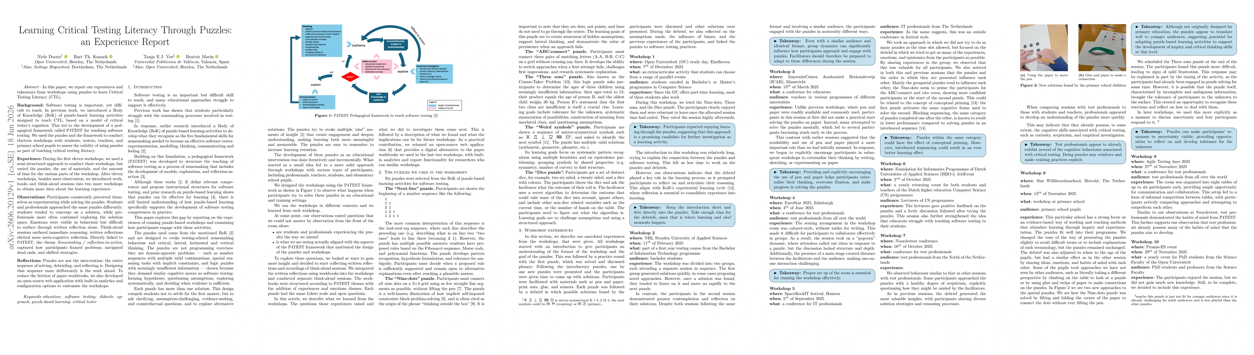 Thumbnail for Learning Critical Testing Literacy Through Puzzles: an Experience Report