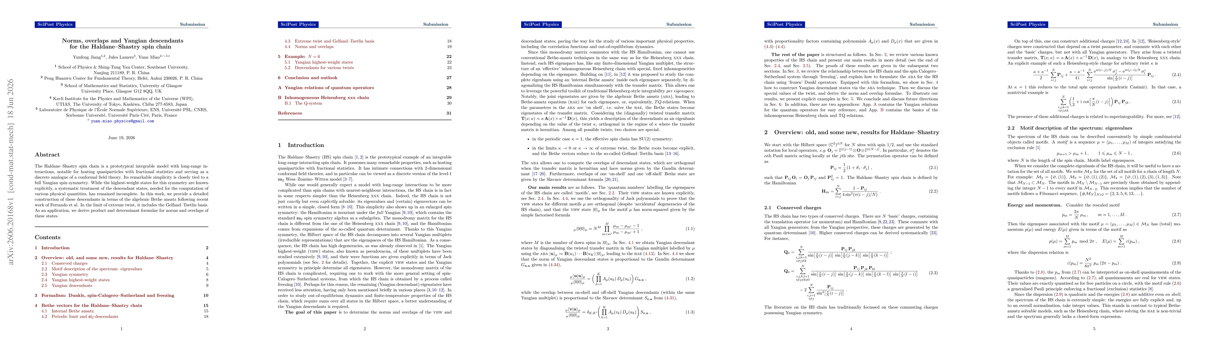 Thumbnail for Norms, overlaps and Yangian descendants for the Haldane--Shastry spin chain
