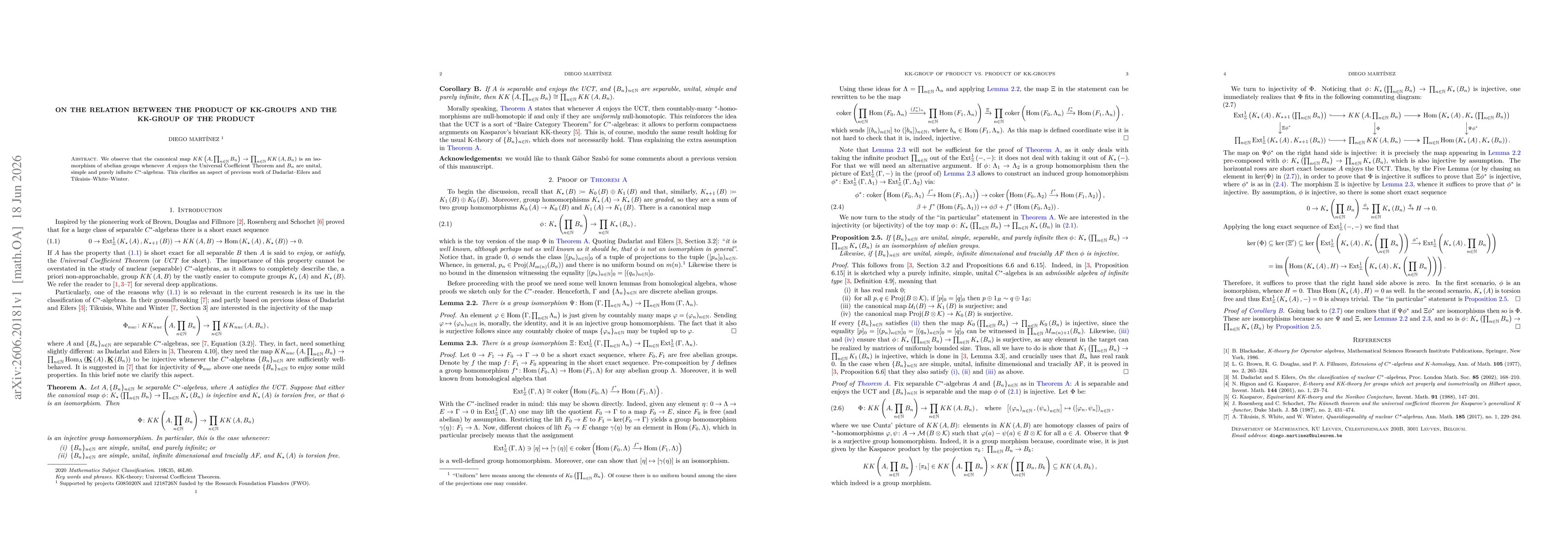 Thumbnail for On the relation between the product of KK-groups and the KK-group of the product