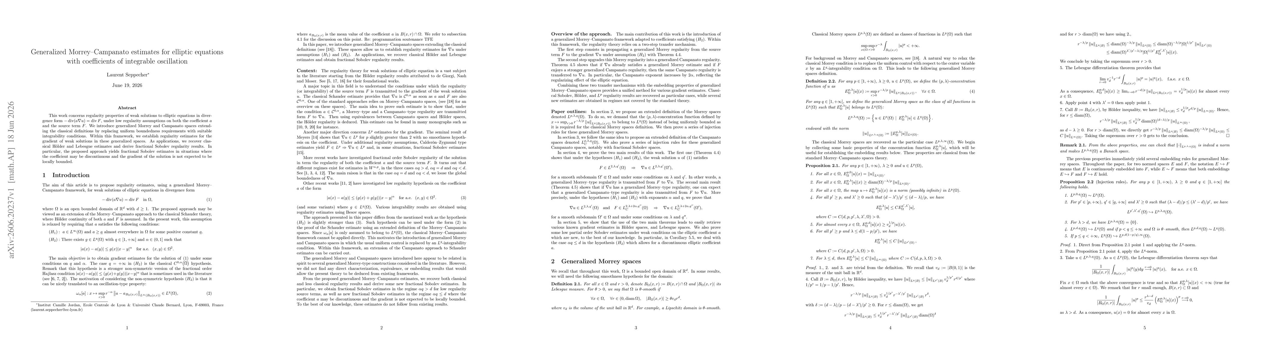 Thumbnail for Generalized Morrey-Campanato estimates for elliptic equations with coefficients of integrable oscillation