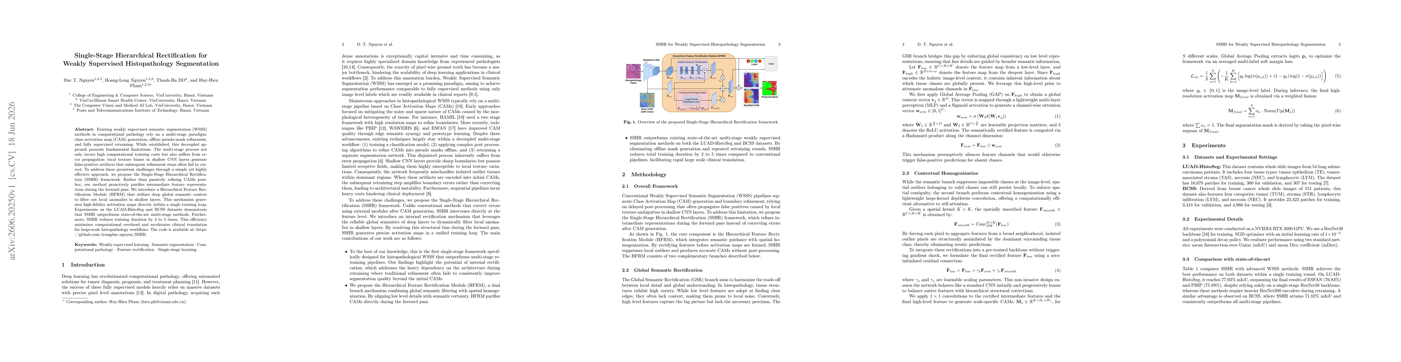 Thumbnail for Single-Stage Hierarchical Rectification for Weakly Supervised Histopathology Segmentation