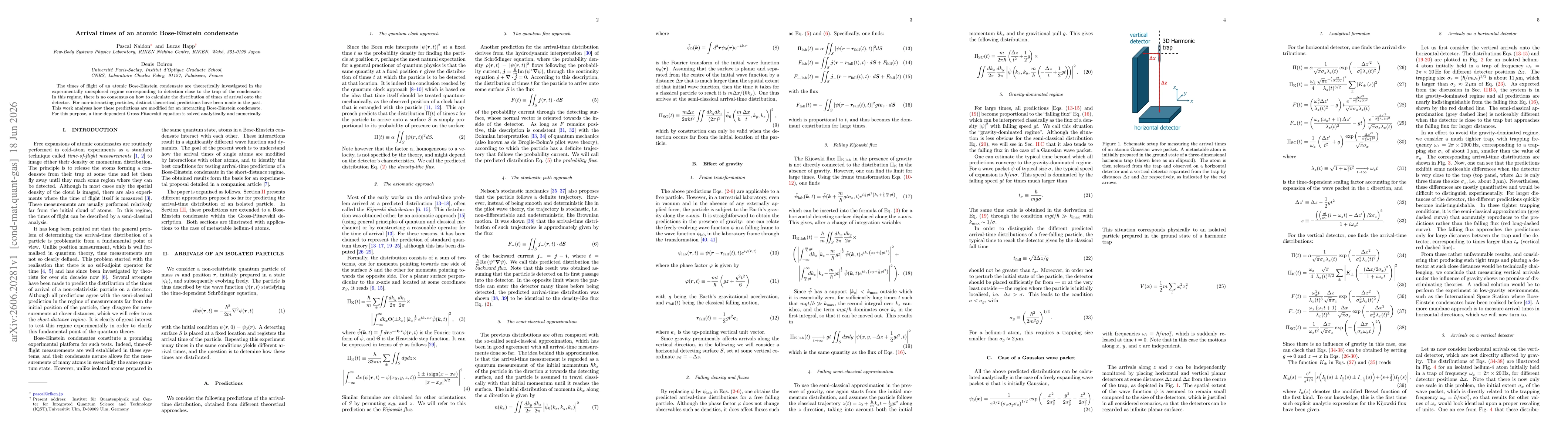 Thumbnail for Arrival times of an atomic Bose-Einstein condensate