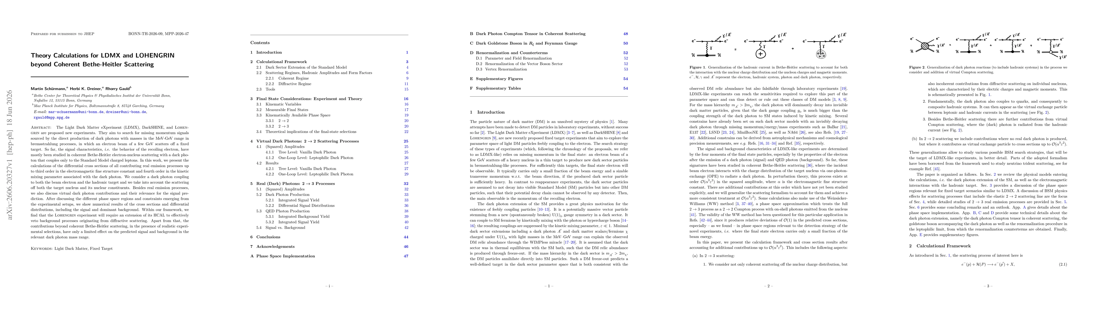 Thumbnail for Theory Calculations for LDMX and LOHENGRIN beyond Coherent Bethe-Heitler Scattering