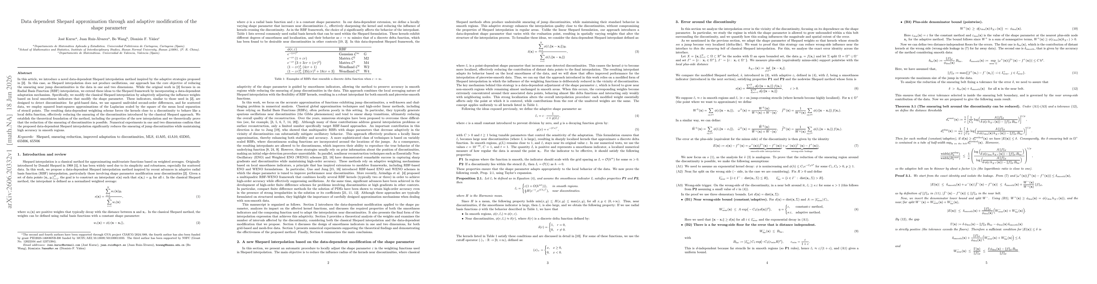Thumbnail for Data dependent Shepard approximation through and adaptive modification of the shape parameter