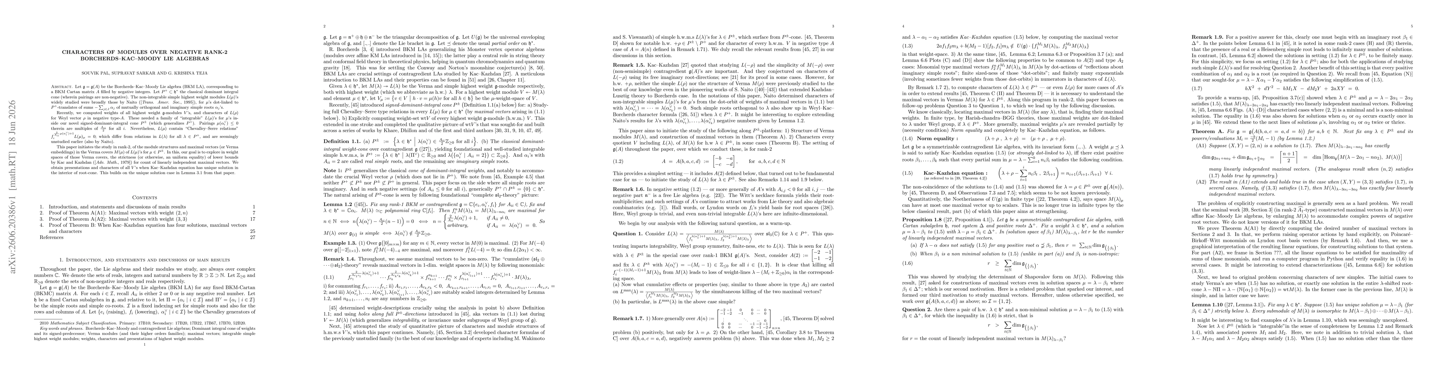 Thumbnail for Characters of modules over negative rank-2 Borcherds-Kac-Moody Lie algebras