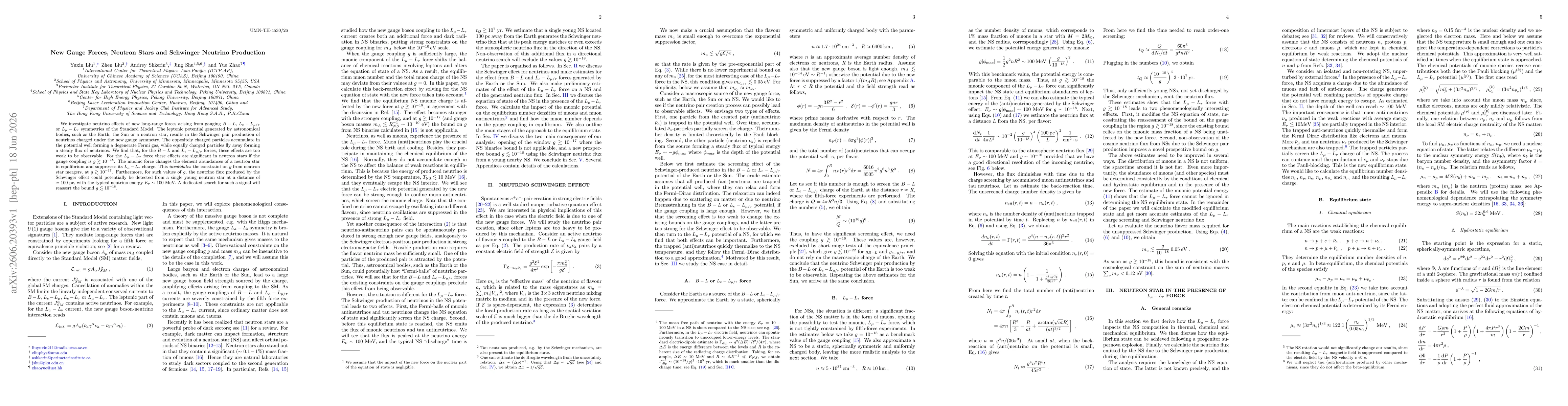 Thumbnail for New Gauge Forces, Neutron Stars and Schwinger Neutrino Production