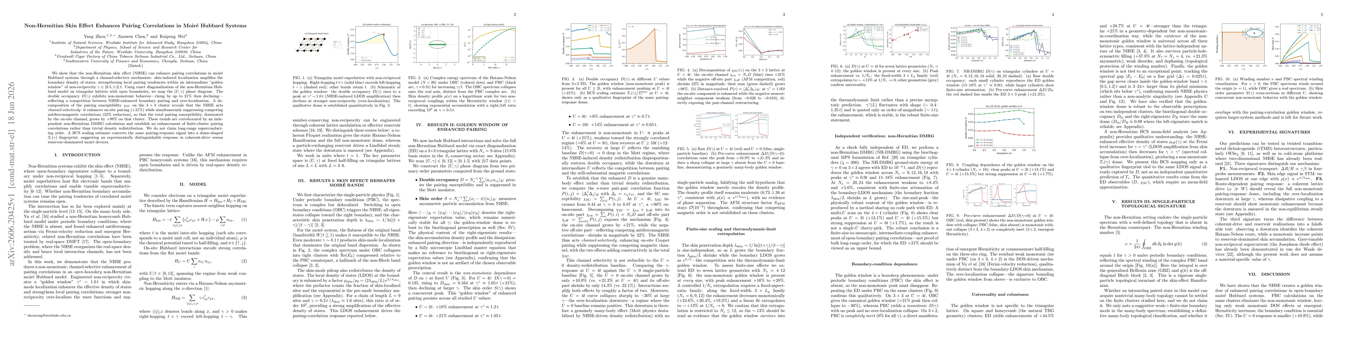 Thumbnail for Non-Hermitian Skin Effect Enhances Pairing Correlations in Moiré Hubbard Systems