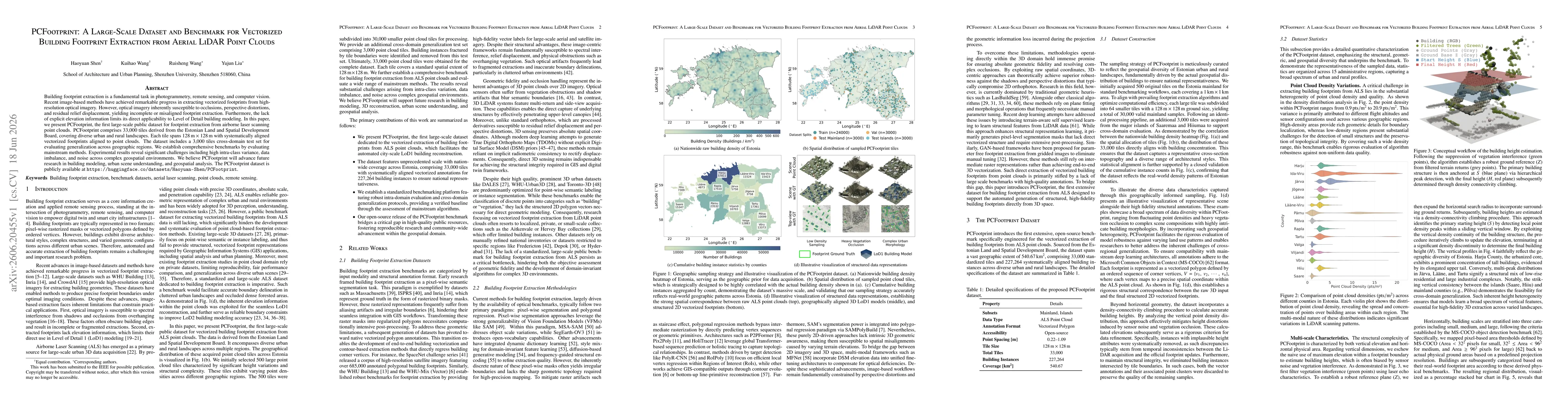 Thumbnail for PCFootprint: A Large-Scale Dataset and Benchmark for Vectorized Building Footprint Extraction from Aerial LiDAR Point Clouds