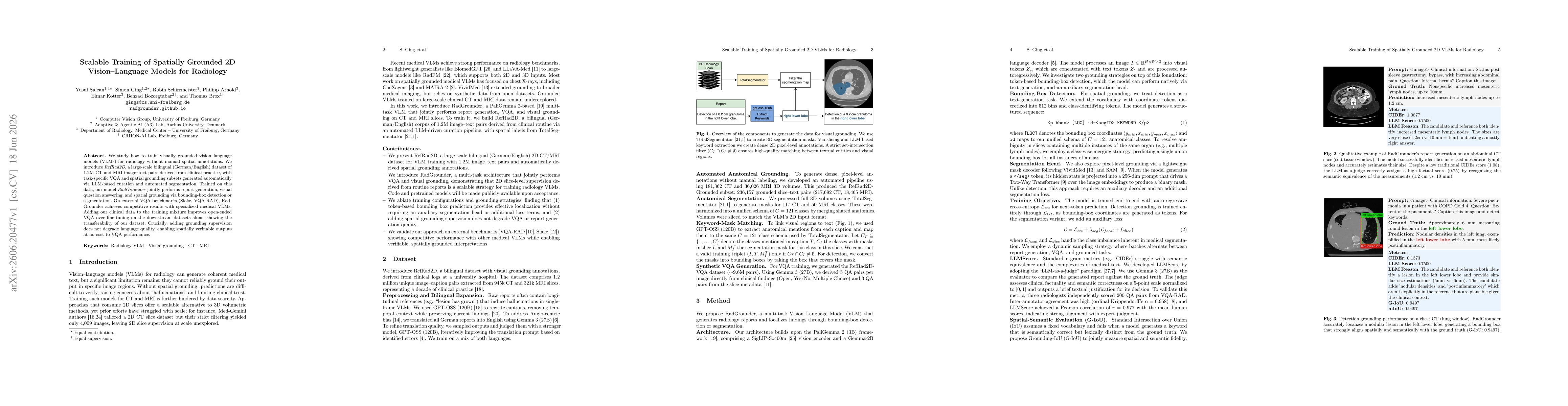 Thumbnail for Scalable Training of Spatially Grounded 2D Vision-Language Models for Radiology