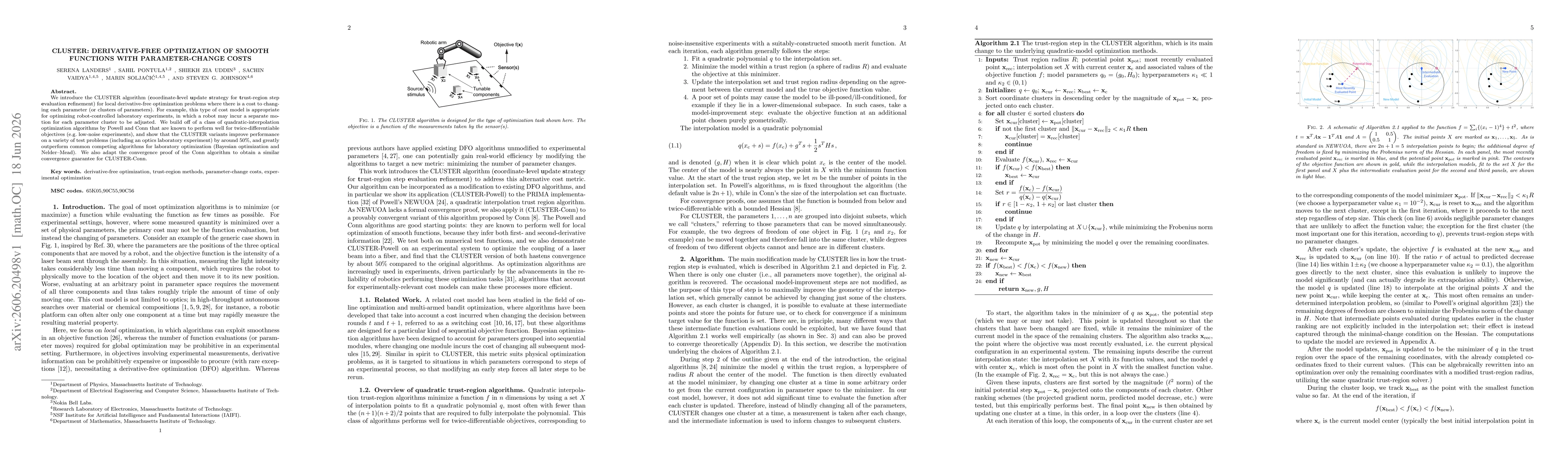Thumbnail for CLUSTER: Derivative-free optimization of smooth functions with parameter-change costs