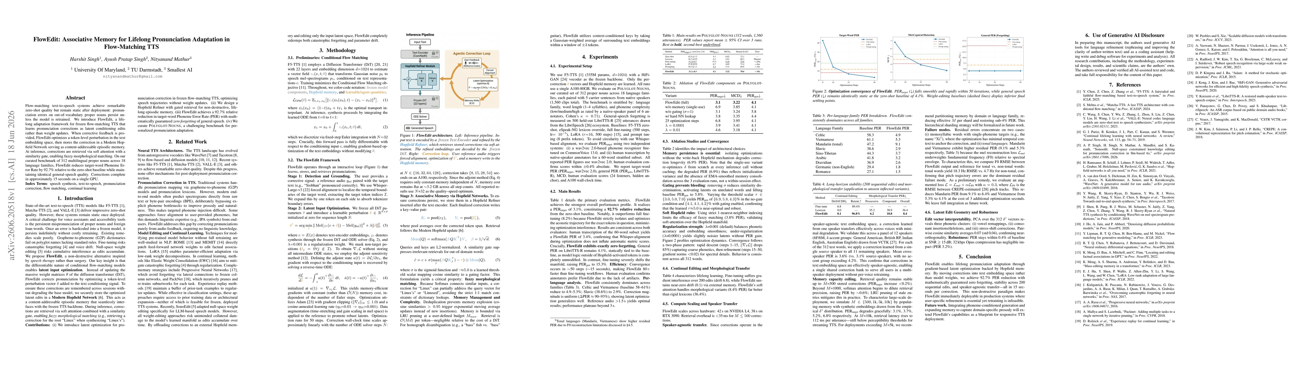 Thumbnail for FlowEdit: Associative Memory for Lifelong Pronunciation Adaptation in Flow-Matching TTS