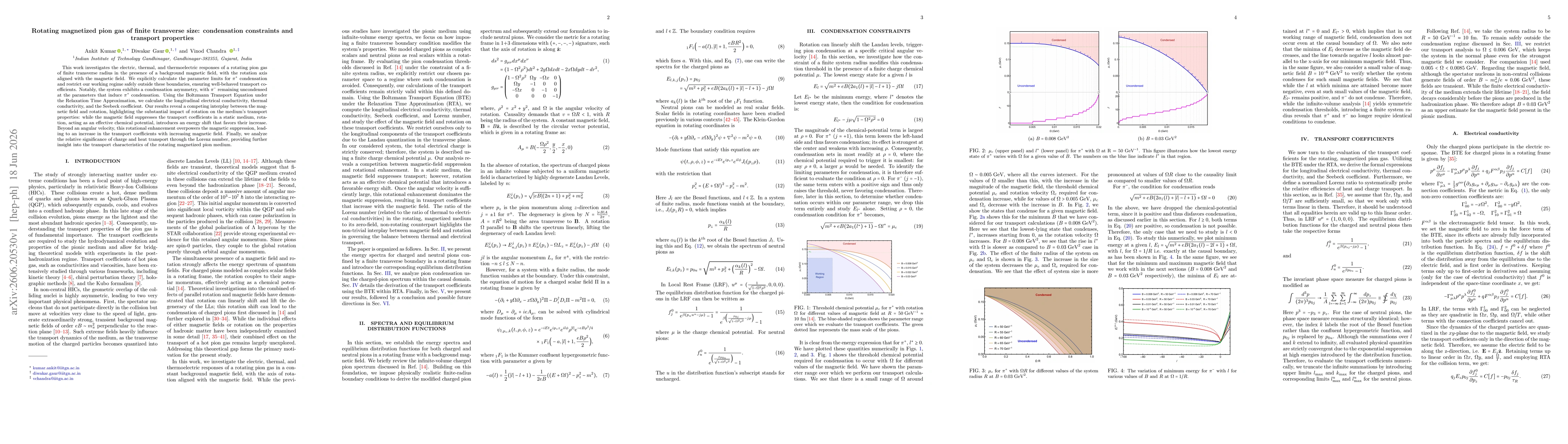Thumbnail for Rotating magnetized pion gas of finite transverse size: condensation constraints and transport properties
