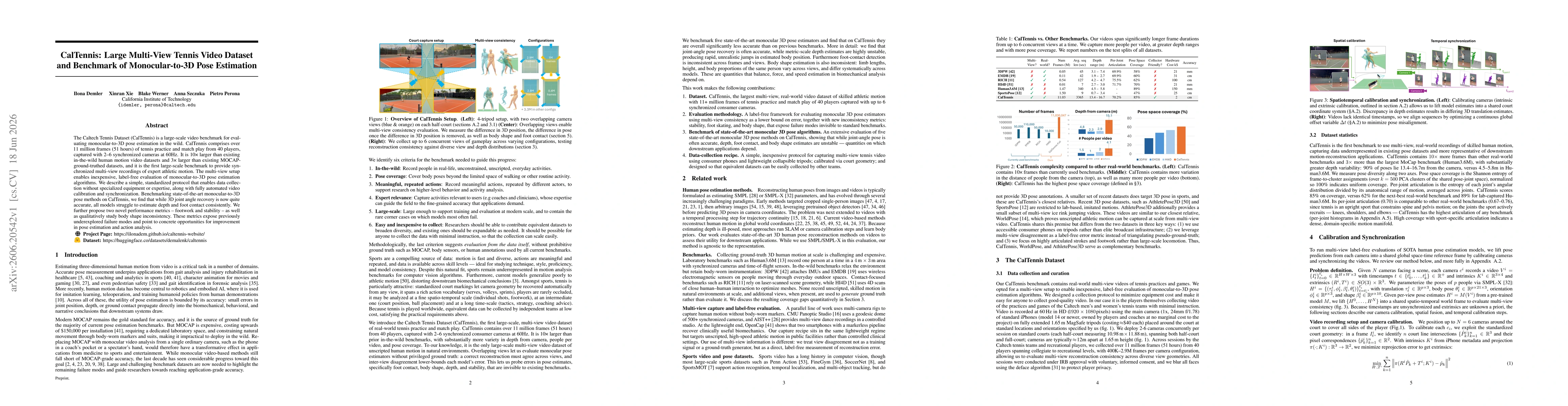 Thumbnail for CalTennis: Large Multi-View Tennis Video Dataset and Benchmark of Monocular-to-3D Pose Estimation